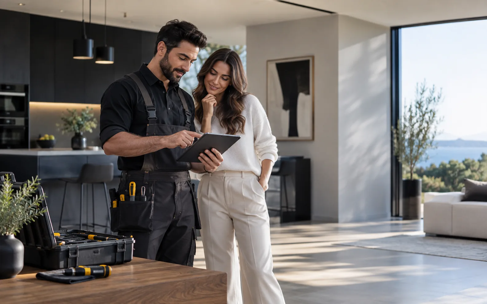 A field-service professional preparing for a customer visit
