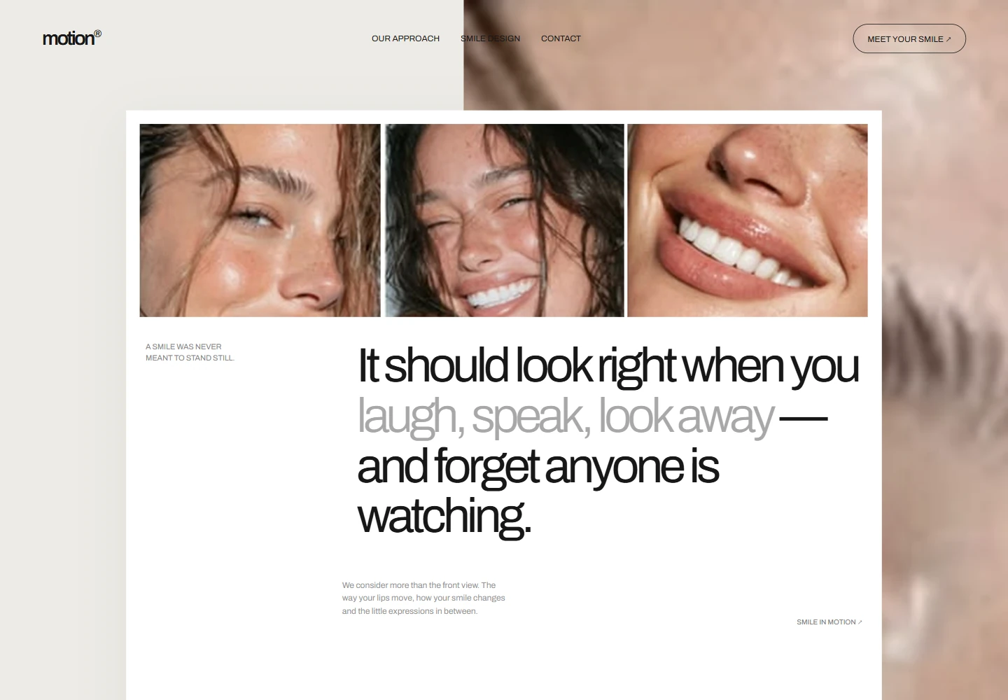 Motion Smile services website preview