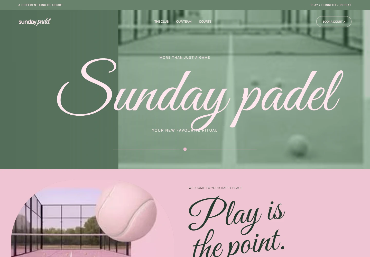 Sunday Padel services website preview