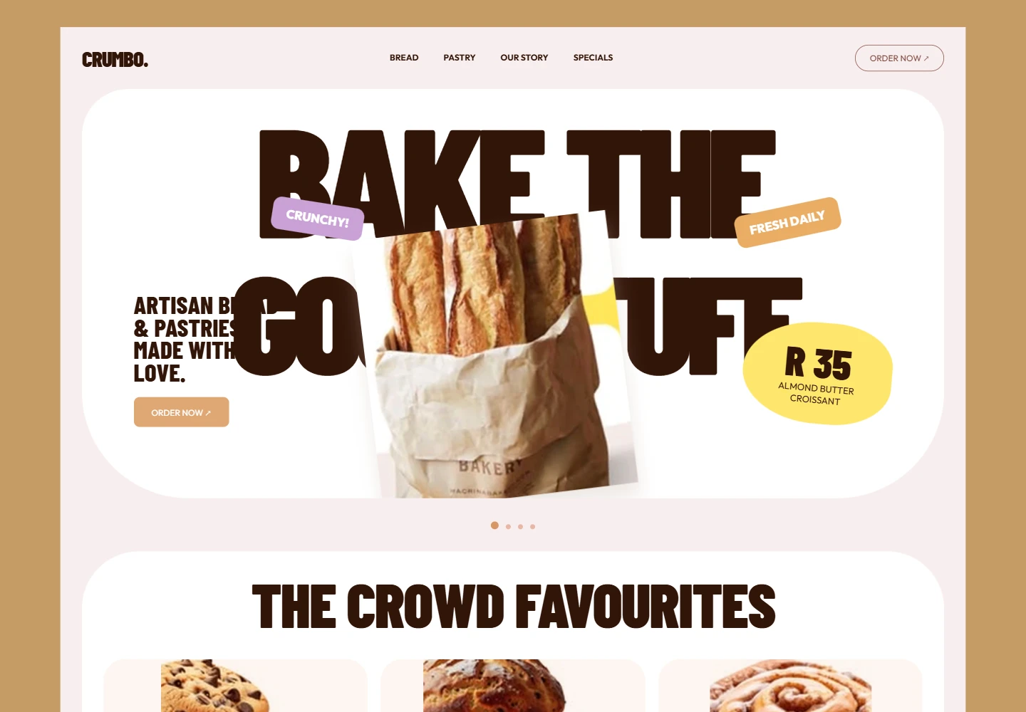 Crumbo stores website preview